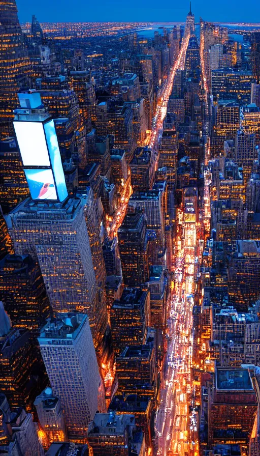 Image similar to 8k high resolution photograph of New York Times Square at night