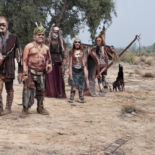 Image similar to post - apocalyptic tribe people