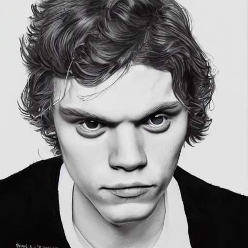 Prompt: evan peters close up face, photorealistic, studio, high detail