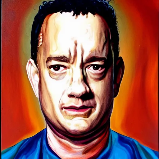 Image similar to a stunning jacobean portrait of tom hanks, oil on canvas