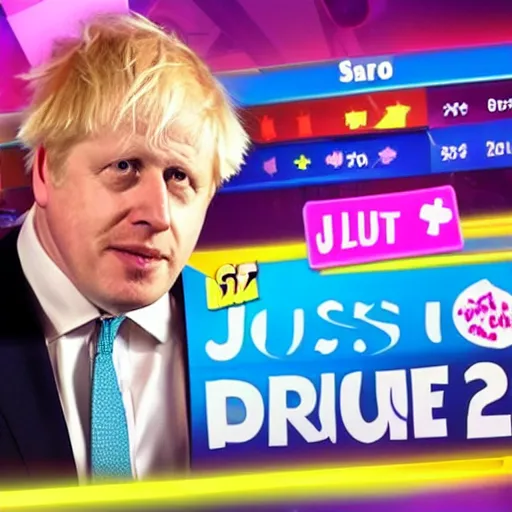 Prompt: Boris Johnson in the style of just dance 2016