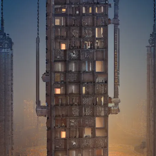 Image similar to Endless Plattenbau, Moscow, Russia, 2045, steampunk