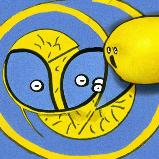 Prompt: lemon with 3rd eye, lemon with 3 eyes, eye in forehead, 3rd eye