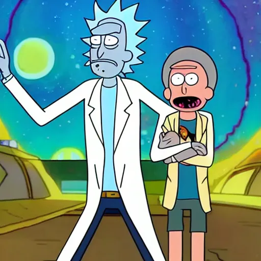 Prompt: rick and morty, but morty is rick and rick is morty