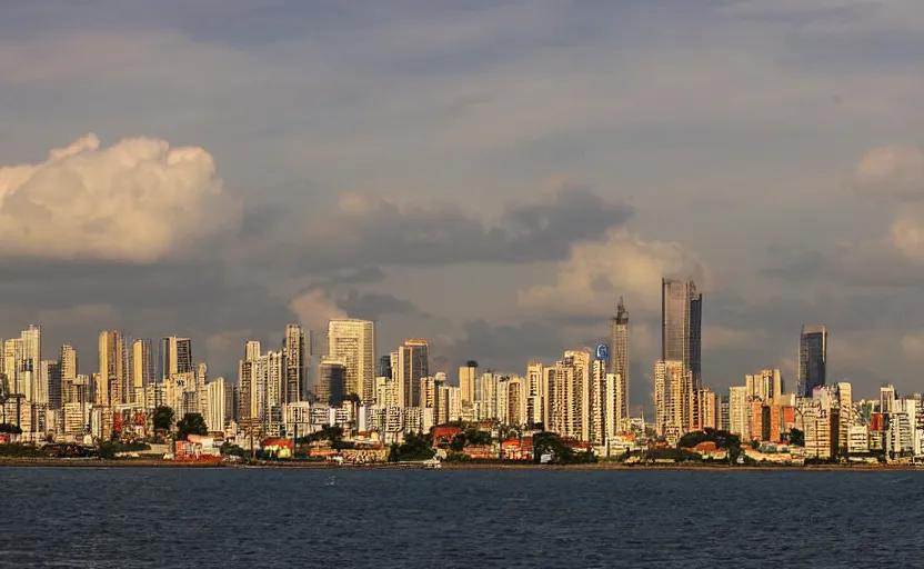 Image similar to skyline of latin american city viewed from the sea