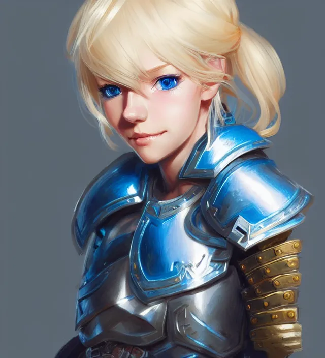 Prompt: character concept art of a cute german woman with blond hair and blue eyes, wearing plastic armor. lovely - fine - face, pretty face, key visual, realistic shaded perfect face, fine details by wlop, rossdraws, james jean, andrei riabovitchev, marc simonetti, sakimichan, trending on artstation