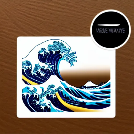 Image similar to the great wave as a sticker - art, svg vector, adobe - illustrator