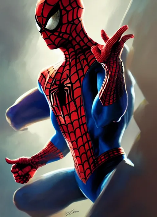 Prompt: Portrait of Spiderman, D&D, muscular, fantasy, intricate, elegant, highly detailed, digital painting, artstation, concept art, smooth, sharp focus, illustration, art by artgerm and greg rutkowski and alphonse mucha