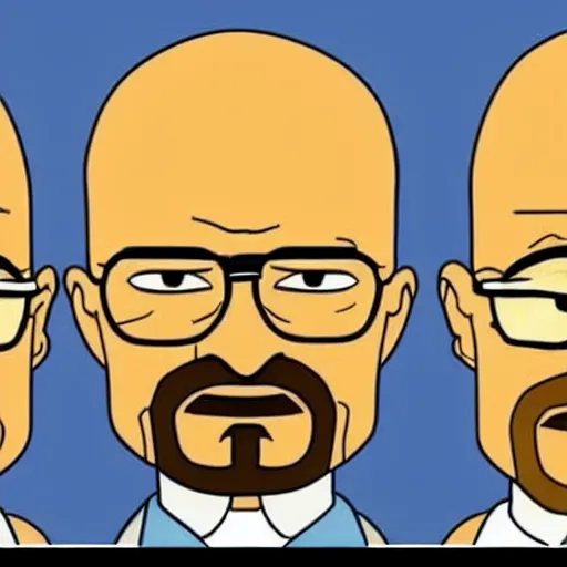 Image similar to walter white from breaking bad as simpson character