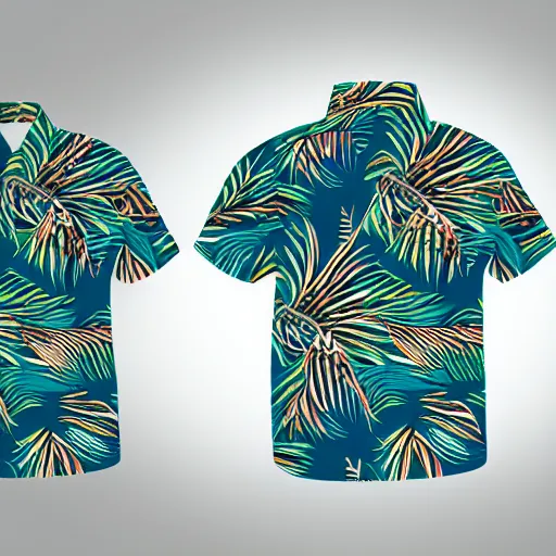 Prompt: hawaiian shirt design, product photography