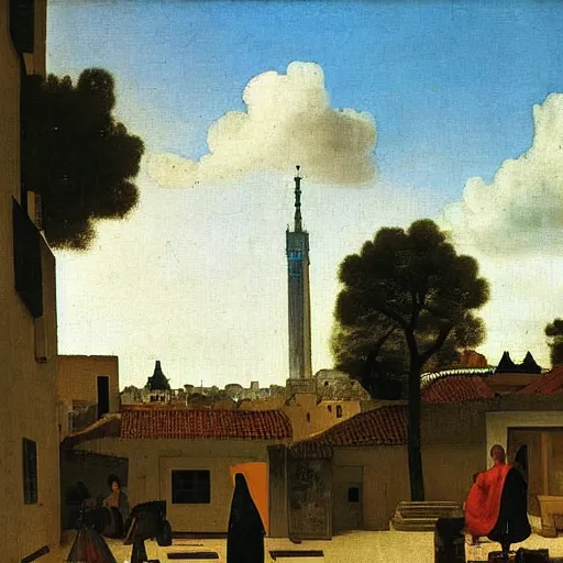 Image similar to sao paulo painted by johannes vermeer