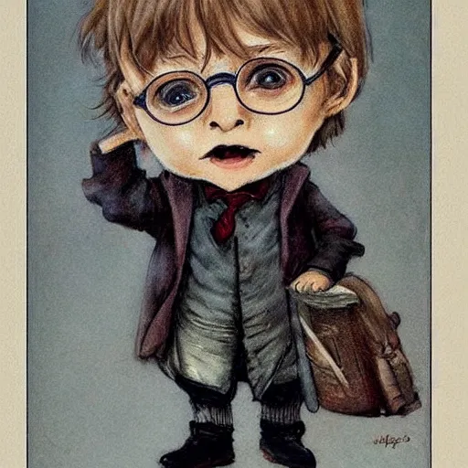 Prompt: ( ( ( ( ( 1 9 5 0 s cute chibi baby harry potter. muted colors. ) ) ) ) ) by jean - baptiste monge!!!!!!!!!!!!!!!!!!!!!!!!!!!