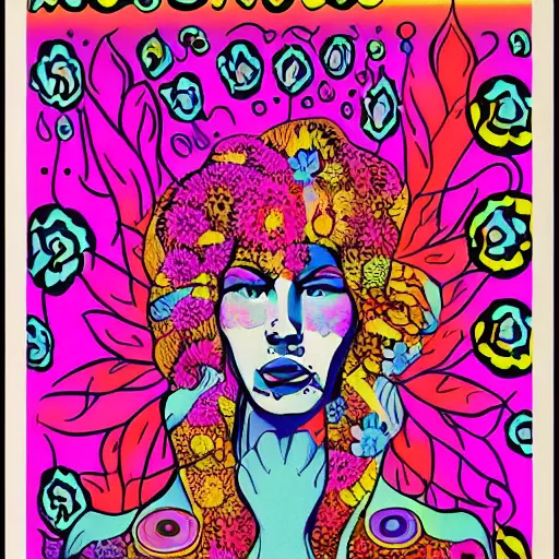 psychedelic, flower child, 7 0 s, graphic design | Stable Diffusion ...