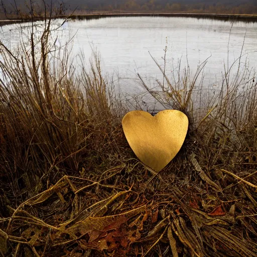 Image similar to a symmetrical and detailed gold metal crown forgotten abandoned, autumn dawn, by Andrew Wyeth and Matt Emmett, ligne claire, 4k, featured on 500px