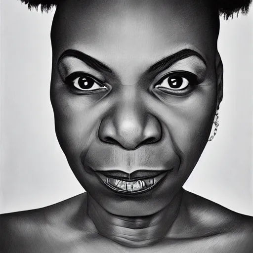 Image similar to portrait nina simone by leng jun, hyper real