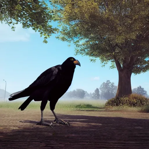 Prompt: a giant crow, photorealistic computer animation, unreal engine