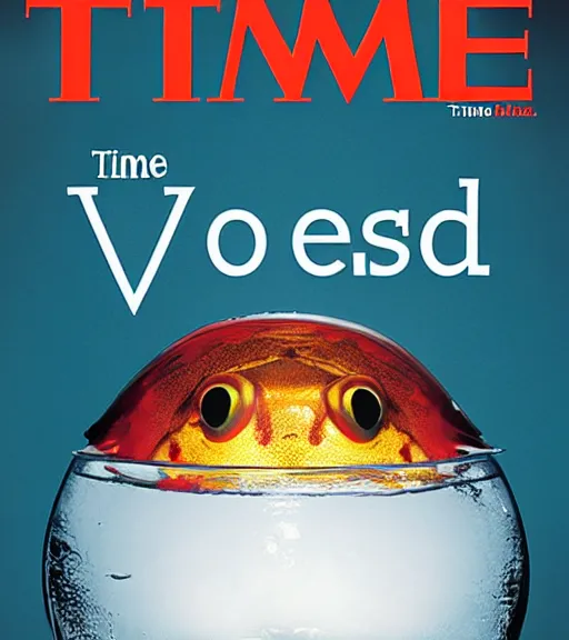 Prompt: TIME magazine presents a fish bowl as person of the year