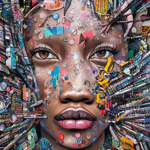 Prompt: identity crisis by betsy walton, naudline pierre, james jean, contemporary art, hyper detailed