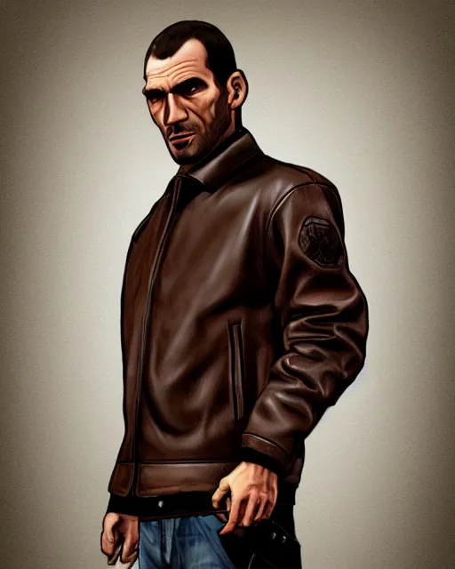 Grand Theft Auto Iv Niko Bellic Brown Leather Jacket - Hleatherjackets