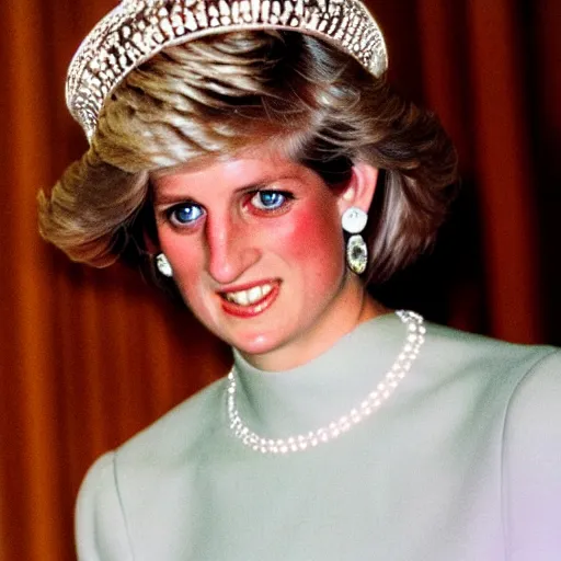 Image similar to princess diana being beamed up to a UFO