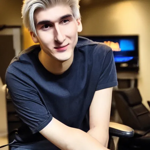 Image similar to really handsome gigachad xqc gigachad gambling : : realistic : : 1 dslr : : 1 - - quality 2