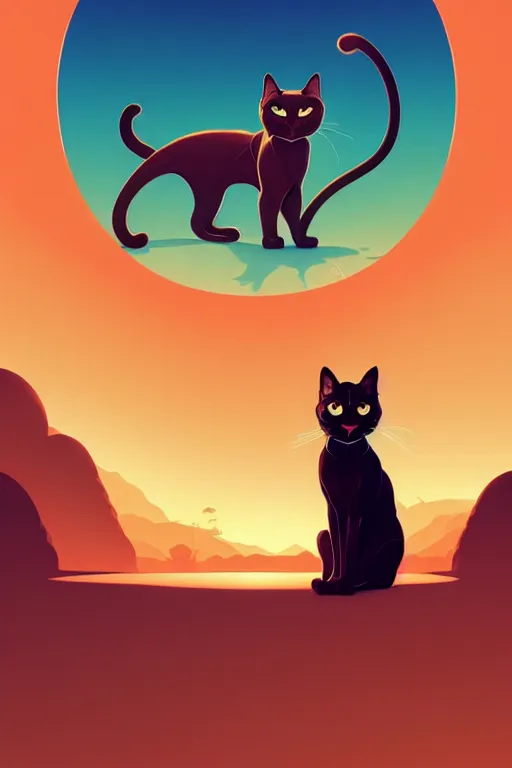 Image similar to smooth cat, desert colors, centered median photoshop filter cutout vector behance hd by artgerm, jesper ejsing, by rhads, makoto shinkai and lois van baarle, ilya kuvshinov, rossdraws, illustration, art by ilya kuvshinov and gustav klimt