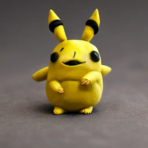 Prompt: the cutest little polymer clay totoro and pikachu hybrid, unreal engine, bokeh