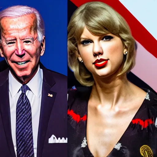 Image similar to taylor swift cosplaying as joe biden by lya repin by simon stalenberg, photorealistic, expressionism,