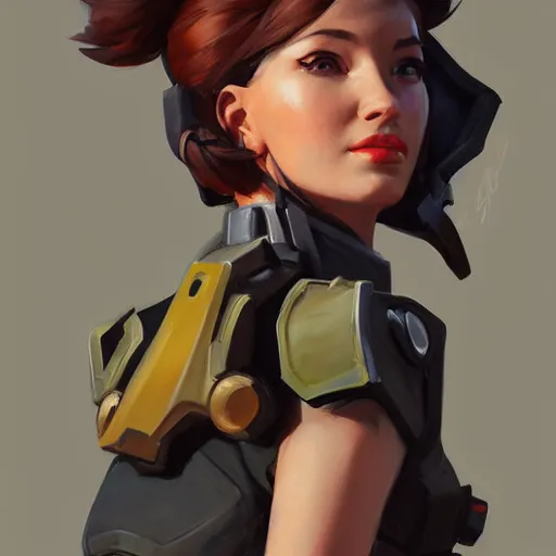 Prompt: greg manchess portrait painting of ellie as overwatch character, medium shot, asymmetrical, profile picture, organic painting, sunny day, matte painting, bold shapes, hard edges, street art, trending on artstation, by huang guangjian and gil elvgren and sachin teng