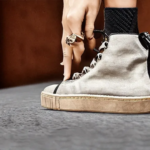 Image similar to realistic sneaker inspired by combat boots