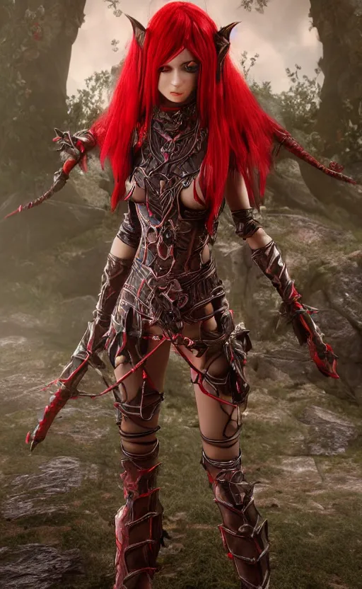 Image similar to Gothic elf princess in red dragon armor, bronze statue, unreal engine, high detailed