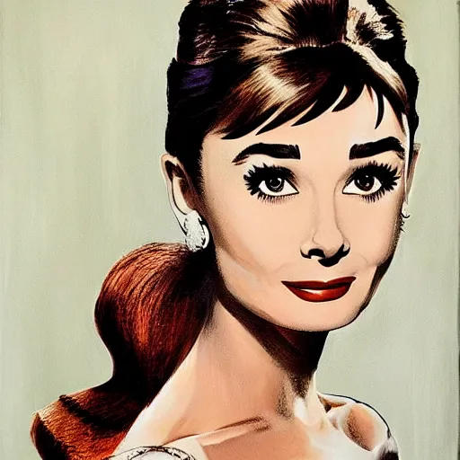 Image similar to audrey hepburn art by hans rottenhammer