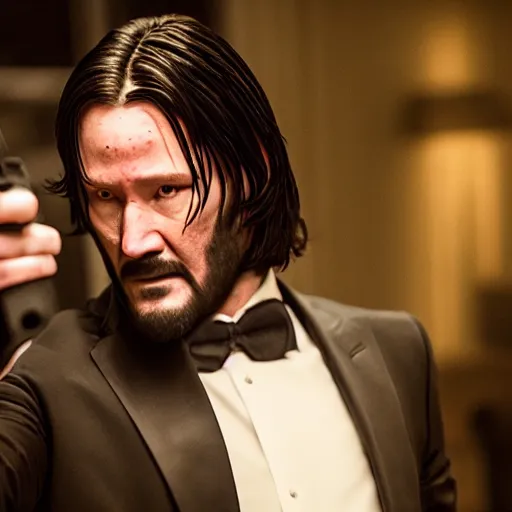 Image similar to charlie white as john wick, 4k, high detail, high-resolution photograph, professional photography, ultra-detail