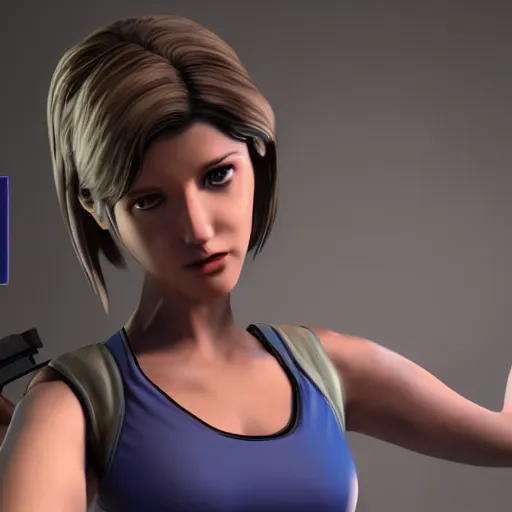 Image similar to jill valentine by bill watterson and artgem, 3 d unreal engine.