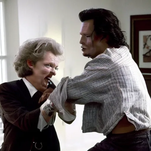 Image similar to johnny depp beating up betty white