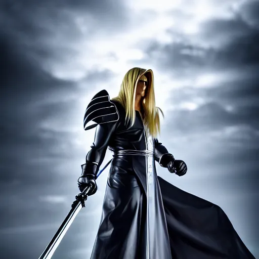 Image similar to super mario as sephiroth, highly detailed, extremely high quality, hd, 4 k, 8 k, canon 3 0 0 mm, professional photographer, 4 0 mp, lifelike, top - rated, award winning, realistic, detailed lighting, detailed shadows, sharp, no blur, edited, corrected, trending