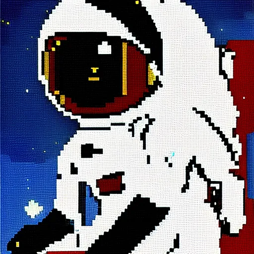 Image similar to astronaut on the moon, pixel art, hd