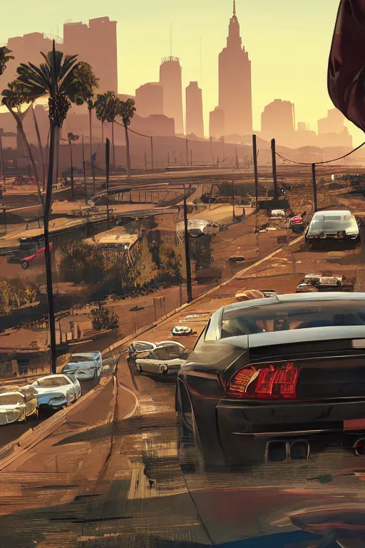 Image similar to beautiful gta v cover, concept art, robert deniro