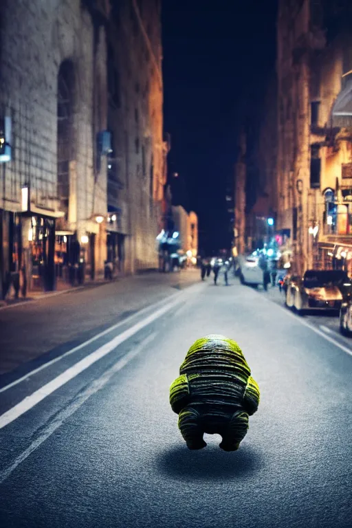 Large Tardigrade Walking Through A City Street At Stable Diffusion