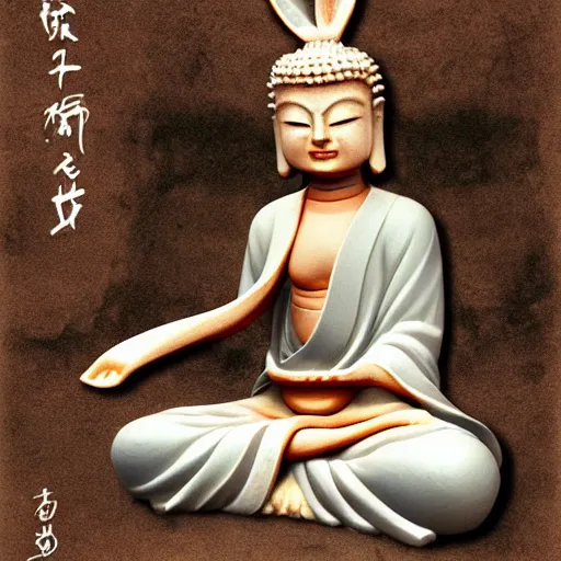 Prompt: zen Buddhist bunny, depth of field, mystical, zen, hyperdetailed + Anime and Manga