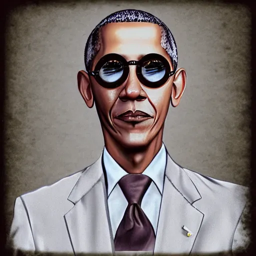 Prompt: Steampunk Obama, photo realistic