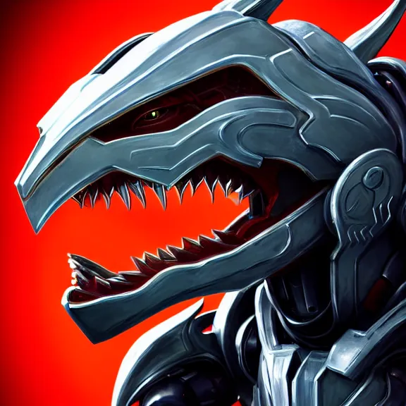 Image similar to close up headshot of a cute beautiful stunning anthropomorphic female robot dragon, with sleek silver metal armor, glowing OLED visor, facing the camera, high quality maw open and about to eat your pov, food pov, the open maw being highly detailed and soft, highly detailed digital art, furry art, anthro art, sci fi, warframe art, destiny art, high quality, 3D realistic, dragon mawshot, maw art, pov furry art, furry mawshot, macro art, dragon art, Furaffinity, Deviantart Eka's Portal, G6