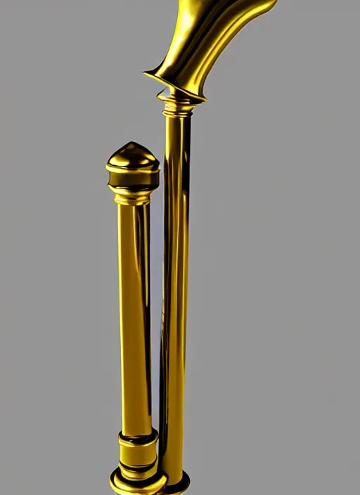 Prompt: a golden bo staff, hyperrealistic, unreal 5, dynamic lights, fidelity render