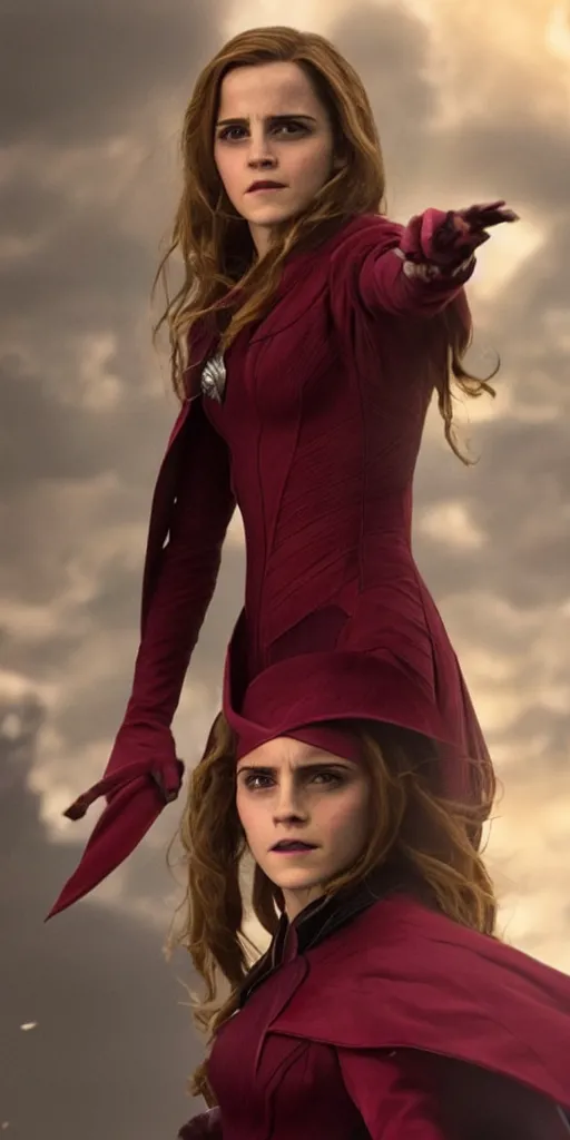 Image similar to Still of Emma Watson as Scarlett Witch