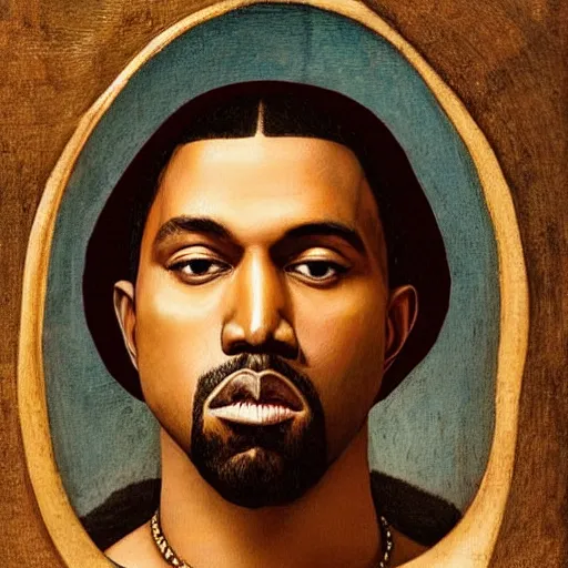 Image similar to A Renaissance portrait painting of Kanye West