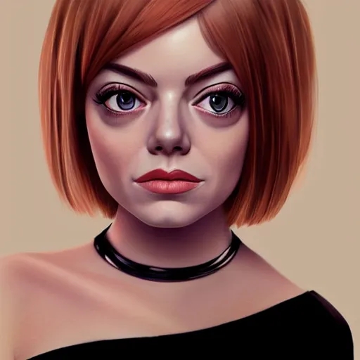 Prompt: emma stone portrait by vince ruz and julio cesar, cartoon face, pixar and disney style, glamorous, character art, digital illustration, big eyes, semirealism, realistic shaded perfect face, fine details, realistic shaded lighting, soft and blurry