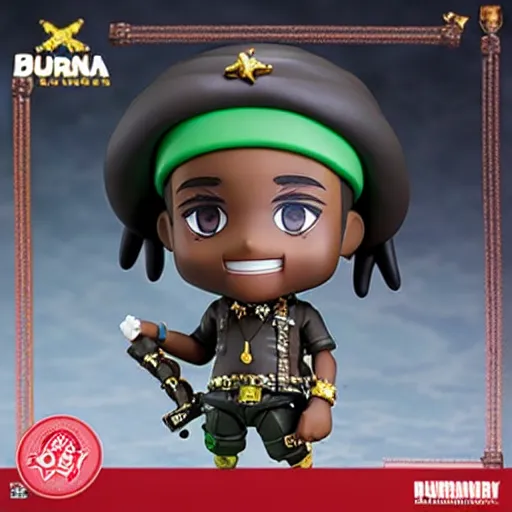 Image similar to burna boy, nendoroid of burna boy, figurine, detailed product photo,