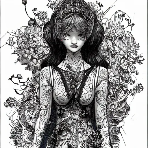 Image similar to the most incredibly beautiful and elegant and cute woman, an ultrafine detailed illustration by james jean, final fantasy, intricate linework, bright colors, behance contest winner, vanitas, angular, altermodern, unreal engine 5 highly rendered, global illumination, radiant light, detailed and intricate environment