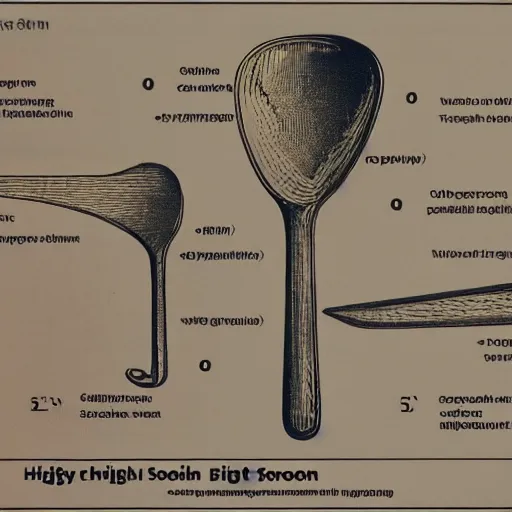 Prompt: highly detailed technical diagram of a spoon