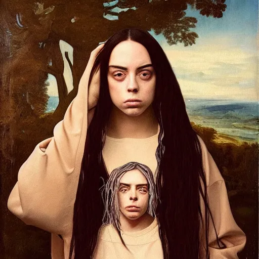 Image similar to !dream billie eilish portrait renaissance painting